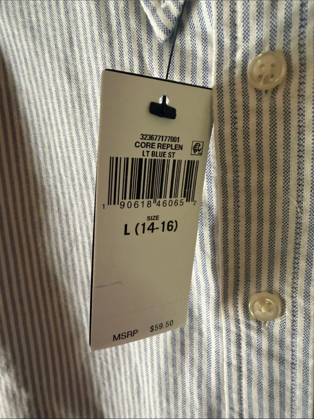 Polo by Ralph Lauren Blue & White Thin-Stripe Oxford Shirt